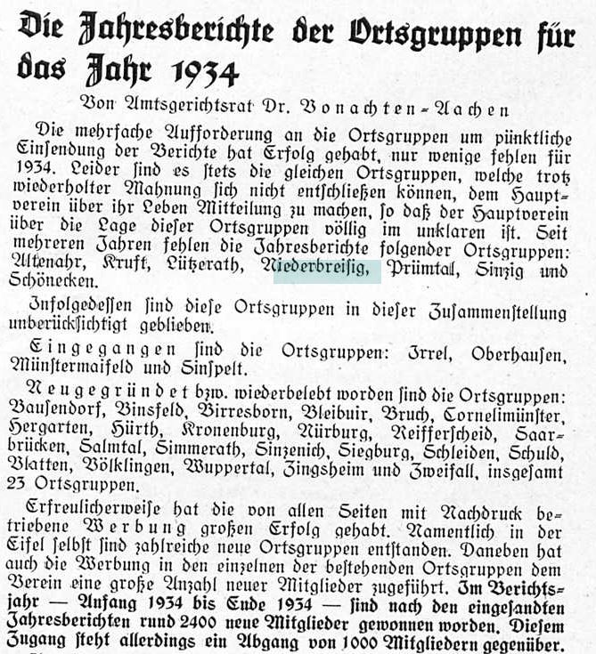 Jahresberichte 1934